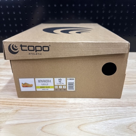 Topo Athletic M-MTN Racer 4 Mango / Black Size 12 US New In Box - Picture 11 of 13